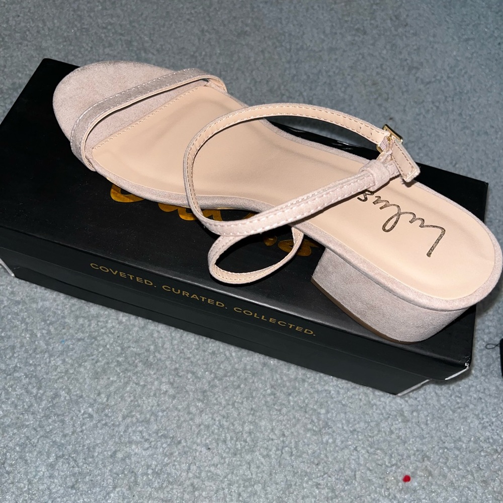 Brand new lulu beige heels! Never worn. Still in original box.